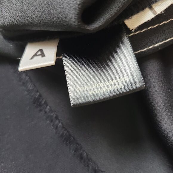 Ann Taylor Dress 8 Black White Stitch Bow Tie Neck A-Line Clueless Preppy Read - Picture 11 of 13